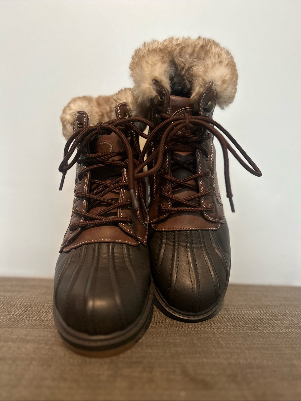Lugz Insulated Brown Faux-Fur Lined Duck Boots